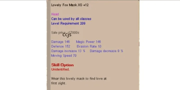 Lovely Fox Mask XG+12
