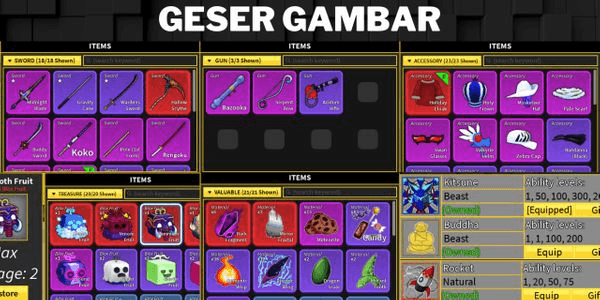 Gambar Product GODHUMAN Account Perm Fruit Rocket, Buddha, Kitsune / Hallow Scythe (check description)