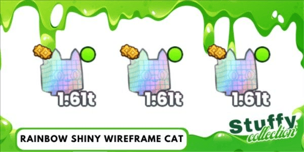 Gambar Product Rainbow Shiny Wireframe Cat