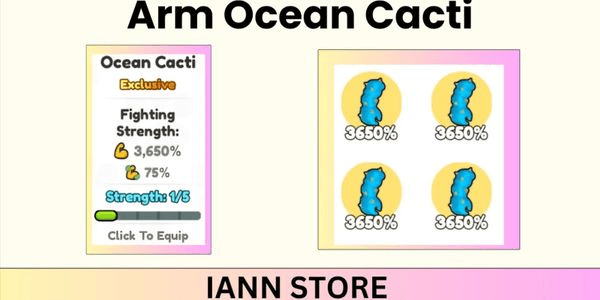Gambar Product Arm Ocean Cacti (3650% Strenght, 75% Strenght Summer) | Arm Wrestle Simulator