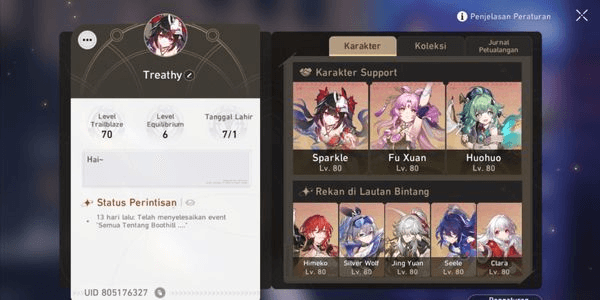 Gambar Product [End Game RATE ON!] ASIA 9 Limit + 5 Sign - Jing Yuan(Sign), Fu Xuan(Sign), Seele, Sparkle, Silver Wolf, Huo Huo (Check Full Description!)