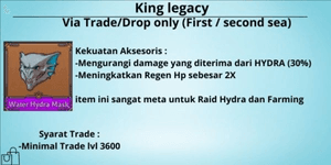 Wasser-Hydra-Maske (King Legacy)