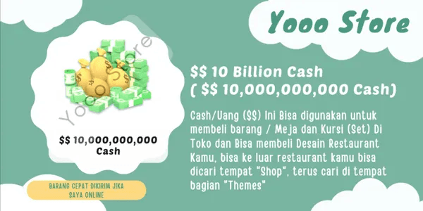 My Restaurant - $$ 10 Billion Cash ($$ 10,000,000,000 Cash)