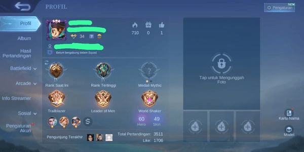 Gambar Product ML HERO ACCOUNT 60 SKIN 59 ALL UNBIND