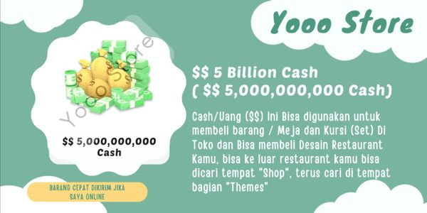 Gambar Product My Restaurant - $$ 5 Billion Cash ($$ 5,000,000,000 Cash)