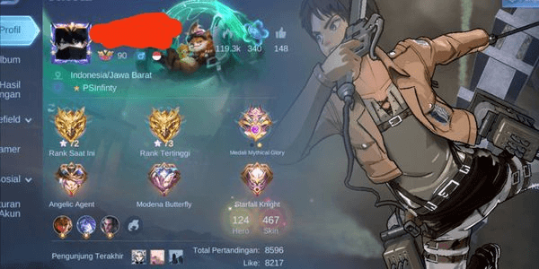 Gambar Product Skin Account 467 + 6 Legend + 8 Collector + Full KOF + Full Aspiran V1 + Full Exorcist V1 + 3 Dawning + Haya 11.11 + 3 Recall Epic