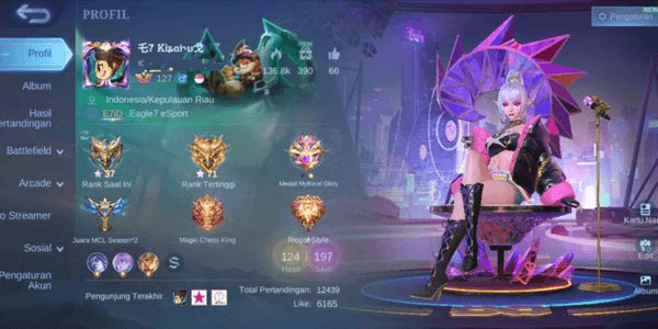 Gambar Product SELENA STUN WR GG ACCOUNT. SKIN CLINT M2. HILDA SKIN STEP SACRED GUARD. LOTS OF EPIC SKINS. BP 980RB