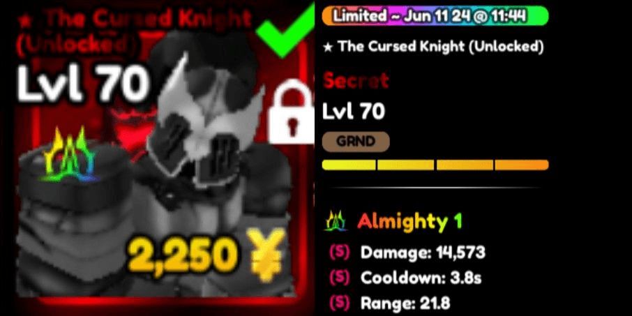 Buy Unit Secret The Cursed Knight | Igris (Unlocked) | Stat S S S ...