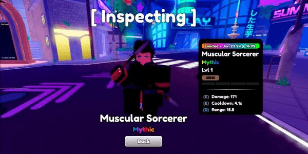 Gambar Product Muscular Sorcerer - Anime Defenders