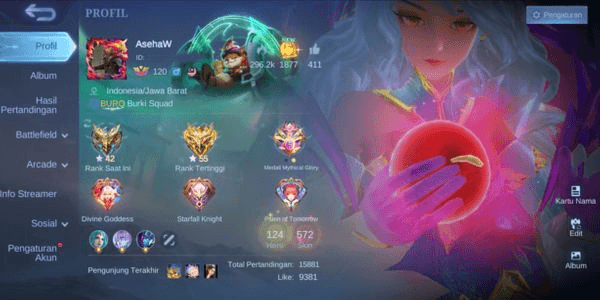 Gambar Product SULTAN ACCOUNT 6 LEGEND + 7 COLLECTOR, LEGEND LIMIT GUIN, GRANGER, MANY ANIME SKIN