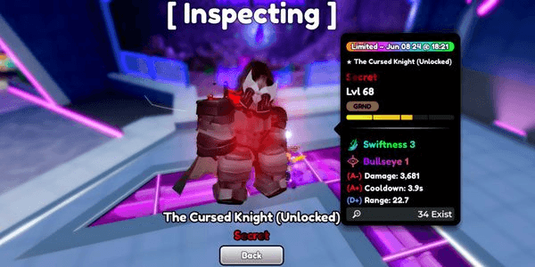 Gambar Product Igris Secret Evo (The Cursed knight) Good stats - anime defenders RBL