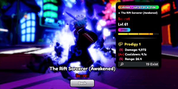 Gambar Product Gojo Evo (The Rift Sorcerer Awakened) God Stats - Anime Defenders RBL
