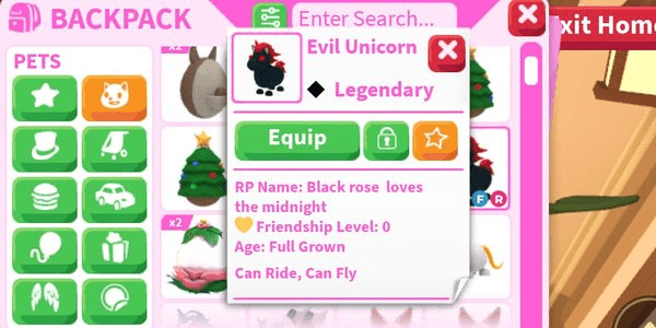 Gambar Product Evil Unicorn (FR Pet Adopt Me)