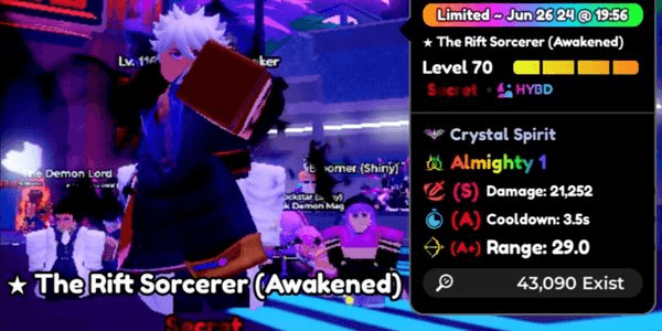 Gambar Product The Rift Sorcerer / Gojo Almighty (Awakened) Good Stat - Anime Defender