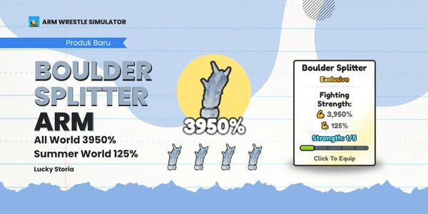 Gambar Product BOULDER SPLITTER ARM | 3950% ALL WORLD, 125% SUMMER WORLD