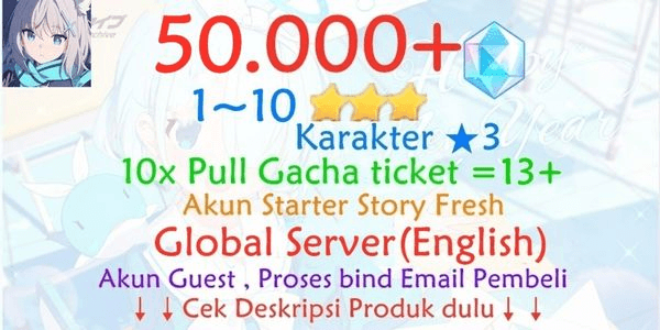 Gambar Product [Global] Akun Starter Blue Archive Akun Reroll -1