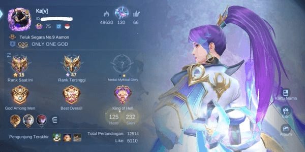 Gambar Product ML Mythic Legend Account Franco, Collector Pharsa, Allstar Hanabi + BP250k