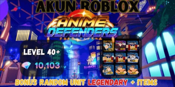 Gambar Product Akun Anime Defenders Level 40+