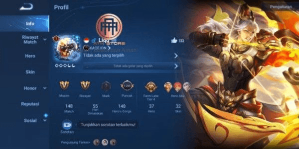 Gambar Product Akun HOK Rank Master Skin Banyak Dan Skin Epic Mewah