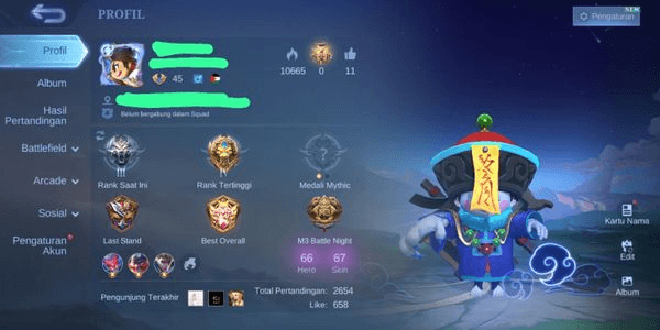 Gambar Product ML HERO ACCOUNT 66 SKIN 67 ALL UNBIND