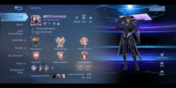 Gambar Product Sultan Mobile Legends account