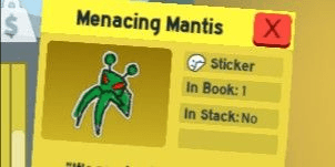 Gambar Product Bee Swarm Simulator Menacing Mantis Sticker Via Trade