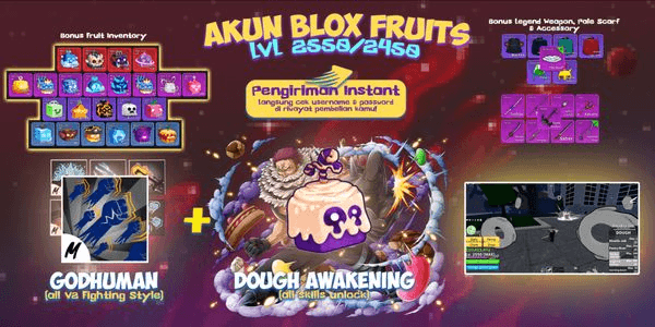 Gambar Product Akun Blox Fruit MAX LEVEL (AWAKEN DOUGH) [All Skill Unlock]! Unverified