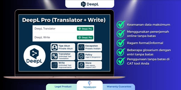 Gambar Product 1 Bulan DeepL Pro (Advanced + Translator)