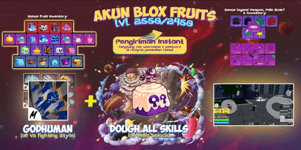 Gambar Product Akun Blox Fruit MAX LEVEL (DOUGH V1) [All Skill Unlock]! Unverified