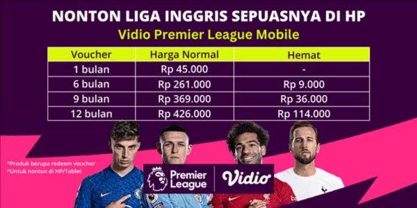 Gambar Product Vidio Premier League Mobile 1 Bulan