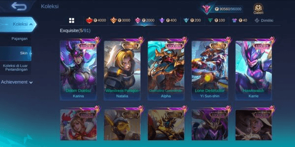 Gambar Product Cheapest Mobile Legend Server 2004 Sultan account