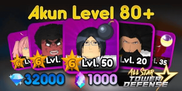 Gambar Product Akun ASTD Lv80 (5x unit 6 Star) All Star Tower Defense