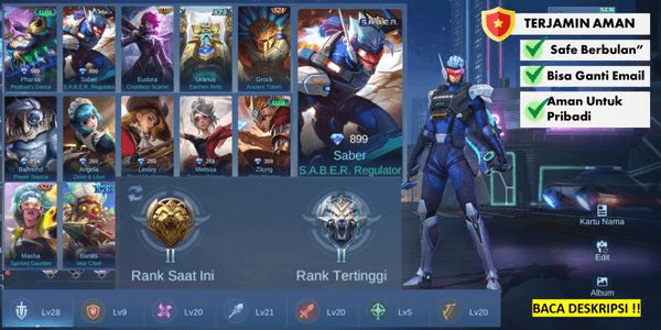 Gambar Product Epic Saber Account, Low Tier, Cheap and Cheap - 330