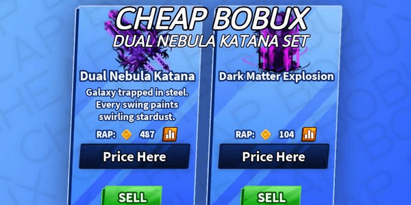 Gambar Product Dual Nebula Katana Set Limited | Blade Ball RBL