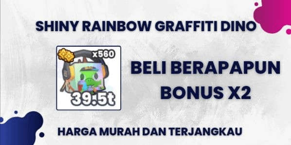 Gambar Product Shiny Rainbow Graffiti Dino