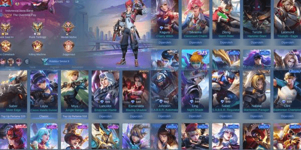 Gambar Product Akun Termurah SKIN 117 Hero 95 Valentine Claude,CC Nata,Dragon Lance,8Epic Shop,Msc Claude