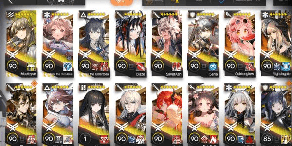 Gambar Product Akun Arknights Endgame 40 B6 dengan 6 Limited Operator: Mueslyse, Yato Alter, Texas Alter, Chongue, Eyja Alter, Virtuossa