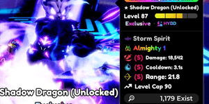 Shadow Dragon (अनलॉक्ड) Almighty + Limit Breaker ~ SSS