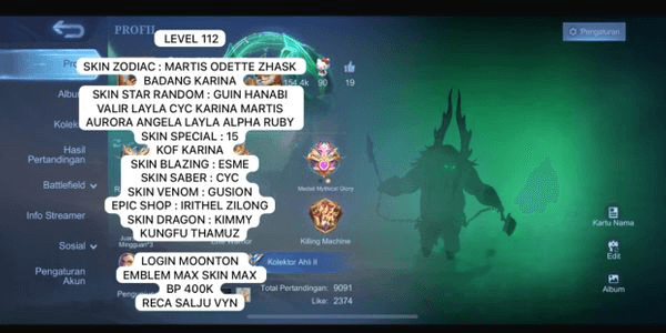 Gambar Product CHEAPEST MOBILE LEGEND ACCOUNT