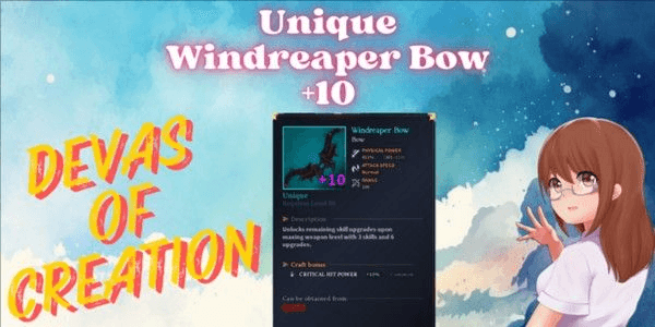 Gambar Product Unique Windreaper Bow +10 - Devas Of Creation