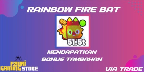 Gambar Product Rainbow Fire Bat ( 51.5t ) | Pet Simulator 99