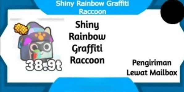 Gambar Product Shiny Rainbow Graffiti Raccoon
