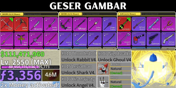 Gambar Product Akun SANGUIN ART V4 Rabbit, Shark, Angel, Ghoul / Belly 111 Juta (cek deskripsi)