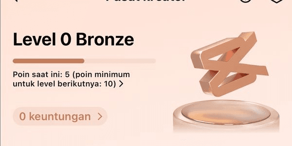 Gambar Product Akun Capcut Creator Level 0 Bronze