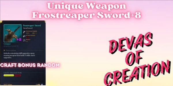 Gambar Product Unique Weapon Frostreaper Sword +8 | Devas of Creation