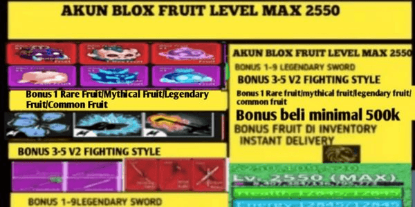 Gambar Product AKUN BLOX FRUIT LEVEL MAX BANYAK BONUS