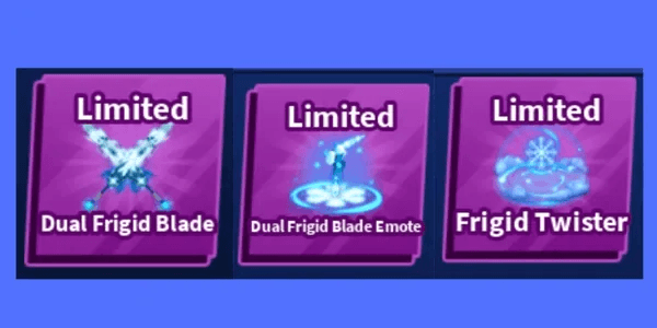 Dual Frigid Blade Set (Sword, Emote, Explosion) - Blade Ball