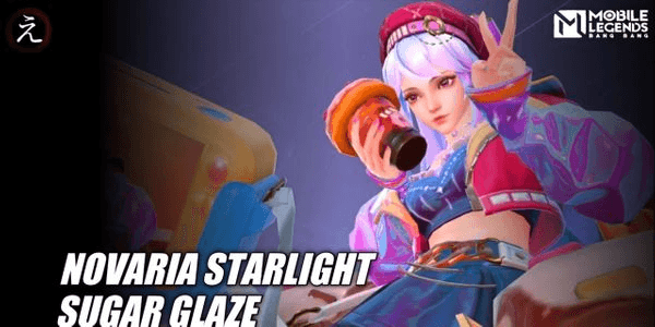 Gambar Product GIFT SKIN MOBILE LEGENDS NOVARIA SUGAR GLAZE ( SKIN STARLIGHT NOVARIA ) / SKIN ML / AKUN ML / DIAMOND ML / DM ML / EFEK RECALL TAS TAS / MLBB / MOBA