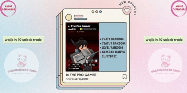 Gambar Product THE PRO GAMER | ANIME DEFENDERS