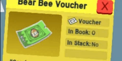 Bee swarm simulator || Bee bear voucher(redeemable) || via trade